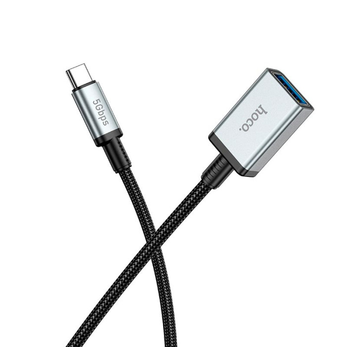 Кабель Hoco US10 Type-C to USB 5000 Мбіт 0.5m Black