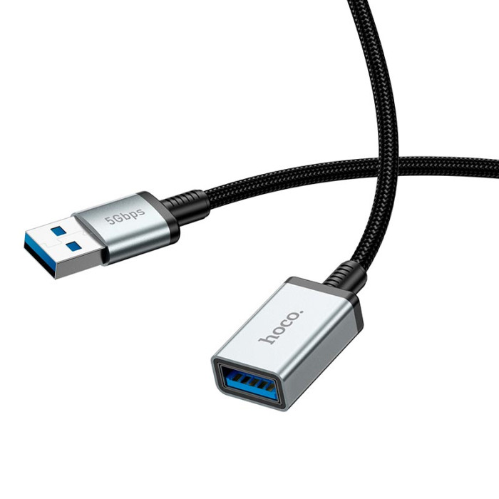 Кабель Hoco US10 USB to USB 5000 Мбіт 0.5m Black