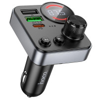 FM модулятор Hoco E86 BT5.4 2USB / Type-C / PD / QC / 48W / 3A, Black