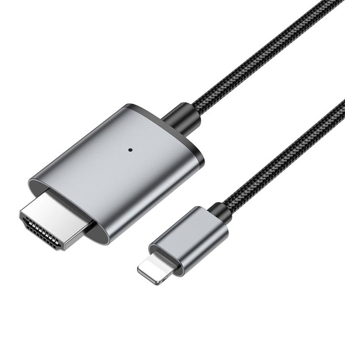Кабель Lightning to HDTV Hoco UA27 4K 2m Grey