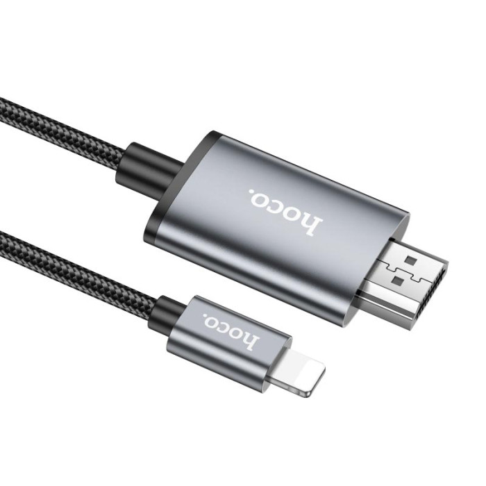 Кабель Lightning to HDTV Hoco UA27 4K 2m Grey