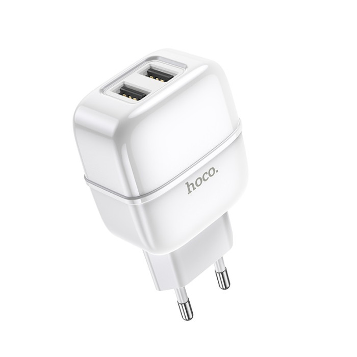 Кабель та блочок Hoco C77A USB to Micro USB 1m White
