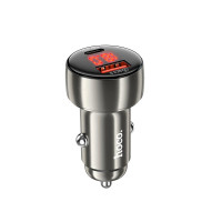 Адаптер автомобільний HOCO Z50 Type-C / USB / 48W Grey
