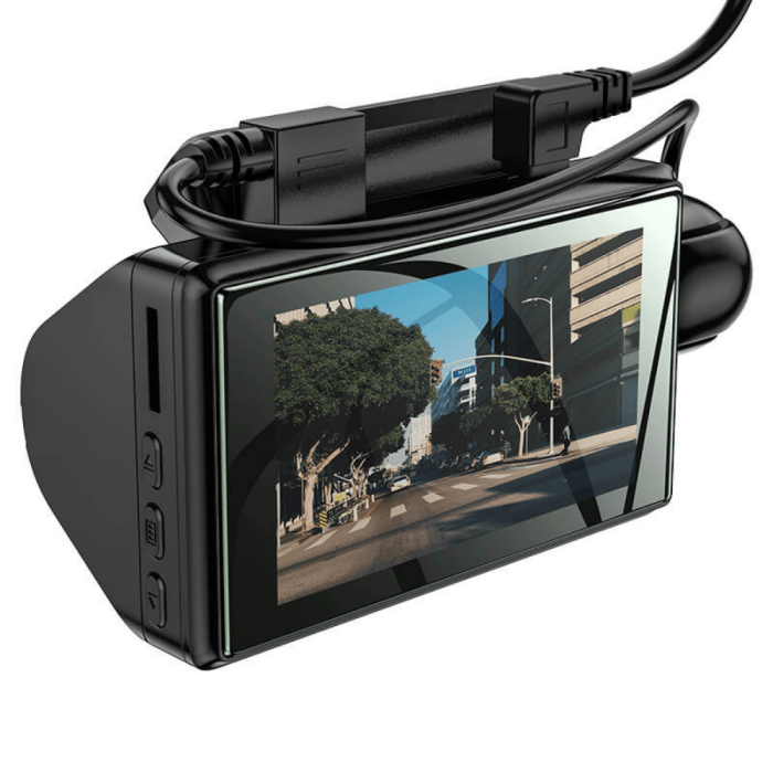 Видеорегистратор HOCO DI07 3" IPS, HD, 2 камеры, Black