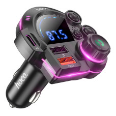 FM модулятор Hoco DFM01 BT5.4 2USB / Type-C / TF / PD / QC / 38W / 3A, Black