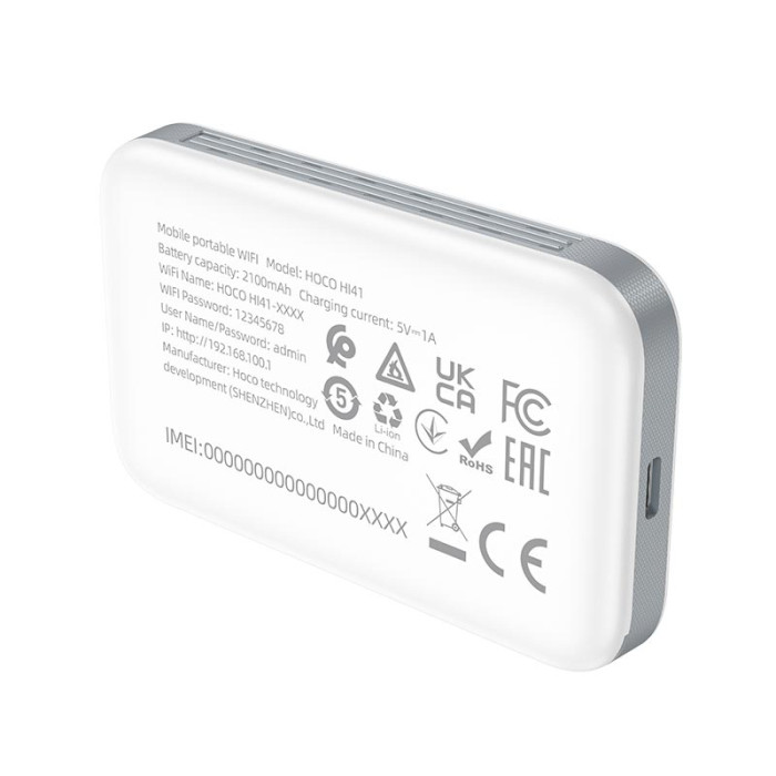 Портативный маршрутизатор интернет WiFi 6, 4G HOCO HI41 White