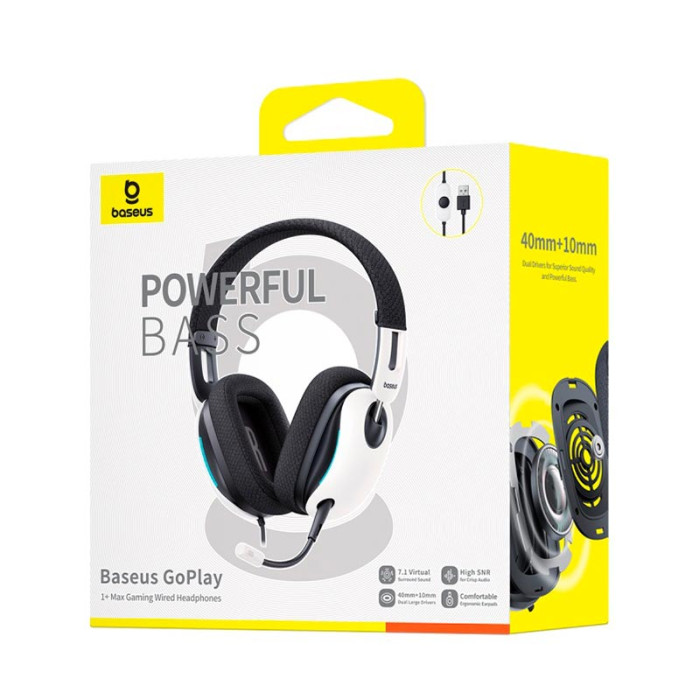 Накладні ігрові навушники Baseus GoPlay 1 + Max White