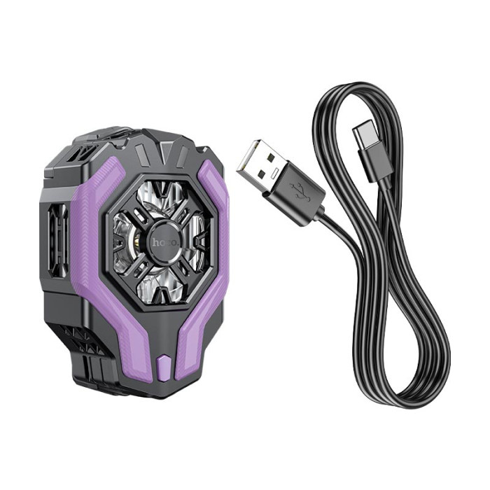 Куллер для телефону HOCO GM26 4.5-7", RGB, Black-Purple