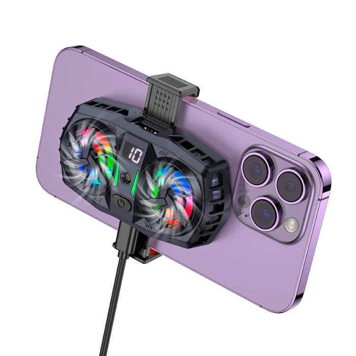 Куллер для телефону HOCO GM36 4.5-7", RGB, Black