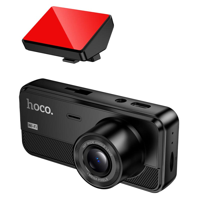 Відеореєстратор HOCO DV15 2" IPS, 720p/30FPS, WiFi, 3 камери, Black