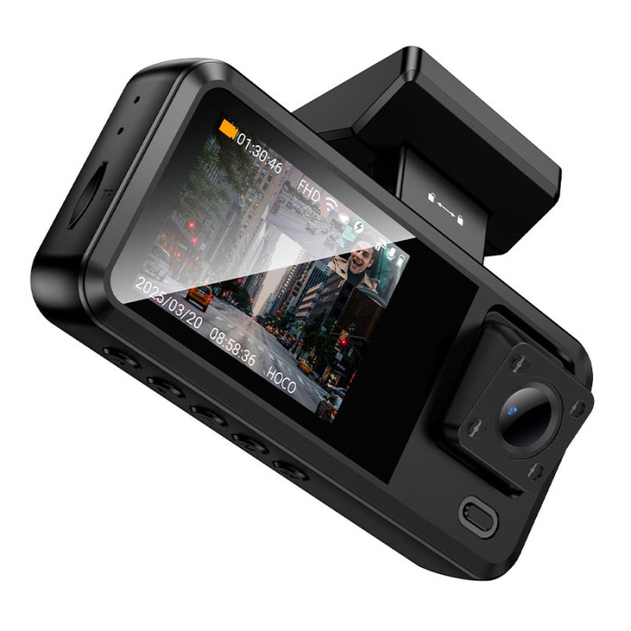 Відеореєстратор HOCO DV15 2" IPS, 720p/30FPS, WiFi, 3 камери, Black
