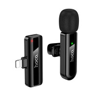 Бездротовий петличний мікрофон HOCO L20 Lightning Black