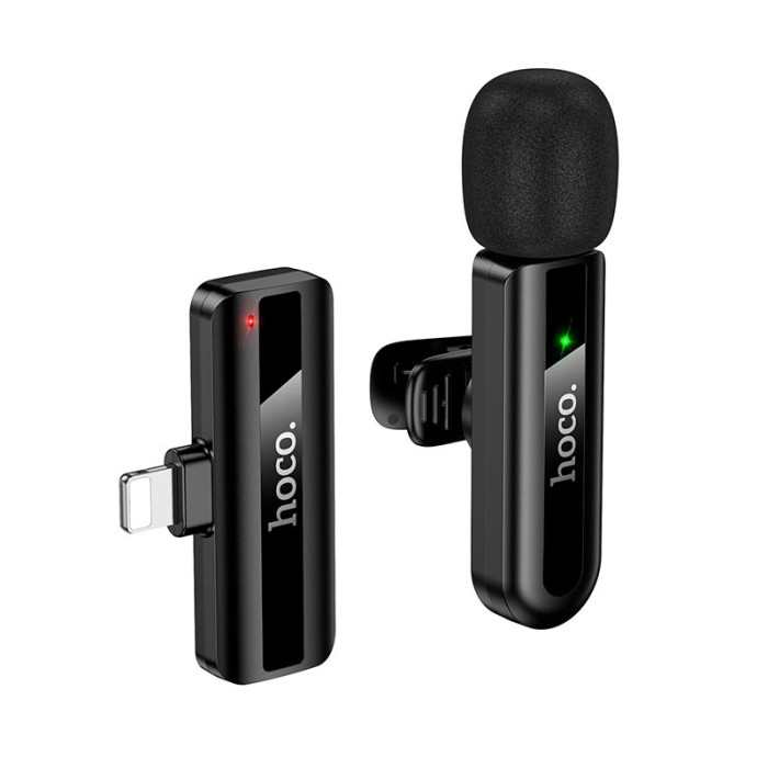 Бездротовий петличний мікрофон HOCO L20 Lightning Black