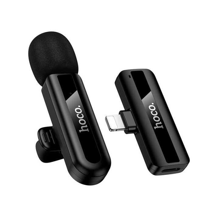 Бездротовий петличний мікрофон HOCO L20 Lightning Black