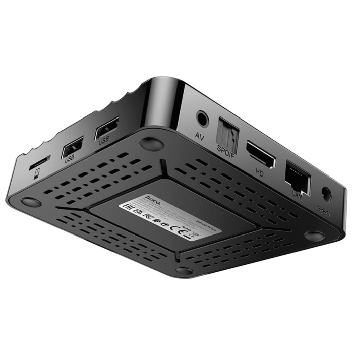 Приставка Android TV HOCO DQ10 WiFi 4GB+32GB, CortexTM-A53, WiFi 2.4g/5g, 4K/60FPS Black