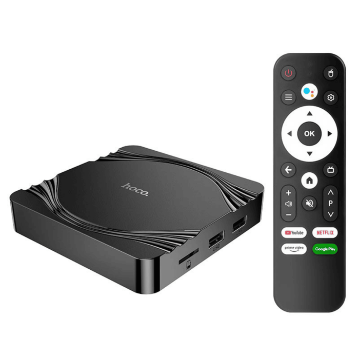 Приставка Android TV HOCO DQ10 WiFi 4GB+32GB, CortexTM-A53, WiFi 2.4g/5g, 4K/60FPS Black