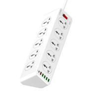 Мережевий фільтр LDNIO SC10610 10x220V / 5хUSB / 1хType-C, PD / 1QC3.0, 2500W 2 м, White