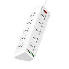 Мережевий фільтр LDNIO SC10610 10x220V / 5хUSB / 1хType-C, PD / 1QC3.0, 2500W 2 м, White