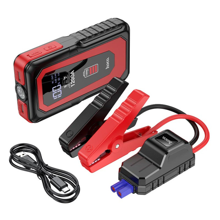 Пусковий пристрій HOCO QS3 10000mAh, 1200A Red