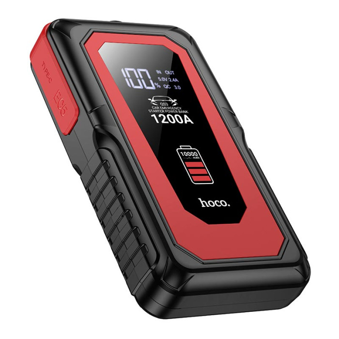 Пусковий пристрій HOCO QS3 10000mAh, 1200A Red