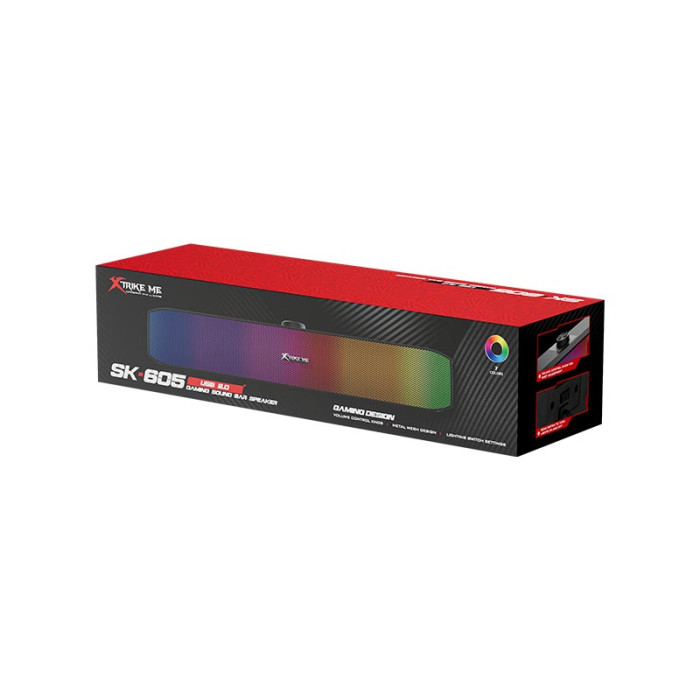 Саундбар для ПК Xtrike Me SK-605 RGB 2х3W / AUX / USB Black