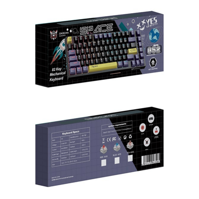 Ігрова клавіатура дротова Onikuma G52 Black