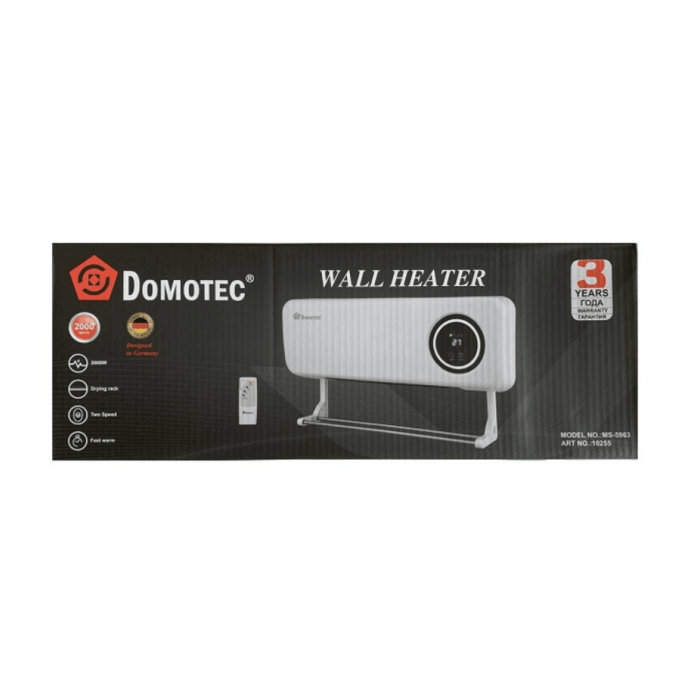 Настінний тепловентилятор Domotec MS-5963 2000W White
