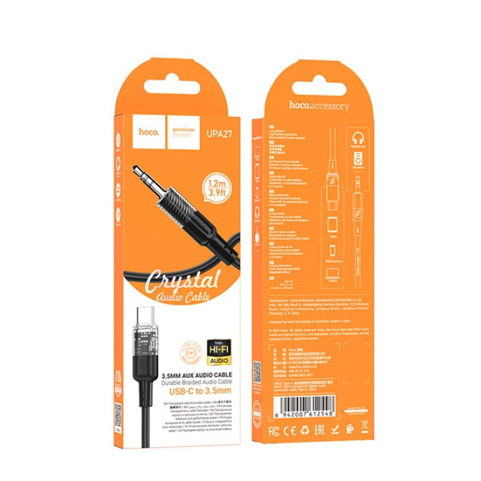 Кабель AUX to Type-C HOCO UPA27 1,2m Black