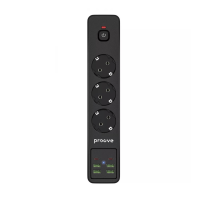 Мережевий фільтр Proove Power Strip P-03 3x220V / 4хUSB / 2хType-C / 2500W 2 м, Black
