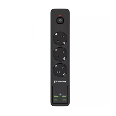 Мережевий фільтр Proove Power Strip P-03 3x220V / 4хUSB / 2хType-C / 2500W 2 м, Black