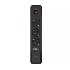 Мережевий фільтр Proove Power Strip P-03 3x220V / 4хUSB / 2хType-C / 2500W 2 м, Black