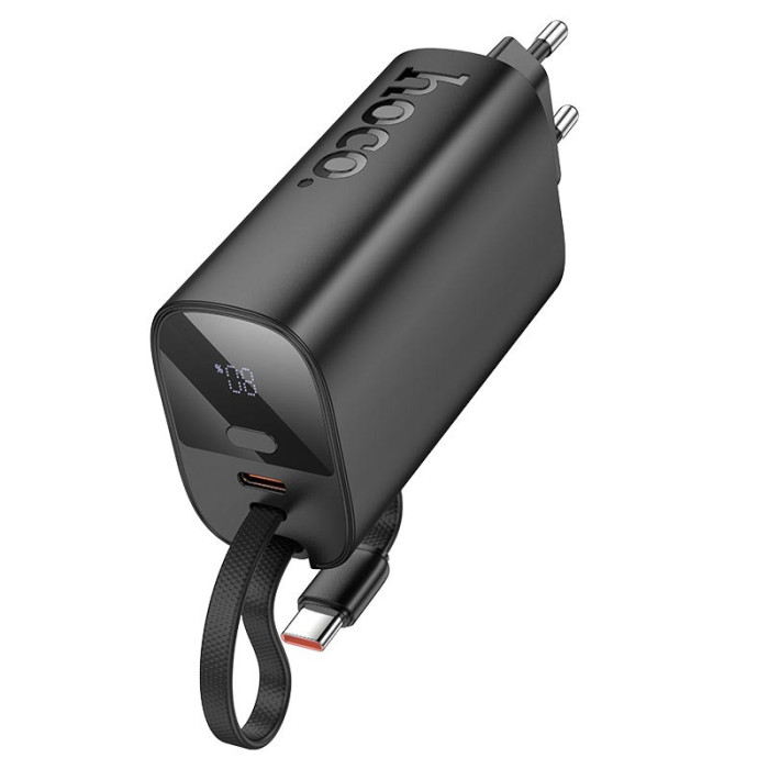 Повербанк Hoco J148 5000mAh со встроенным кабелем Type-C Black