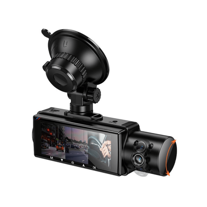 Відеореєстратор HOCO DI61 3.16" IPS 720p/480p, WiFi, 3 камери, Black