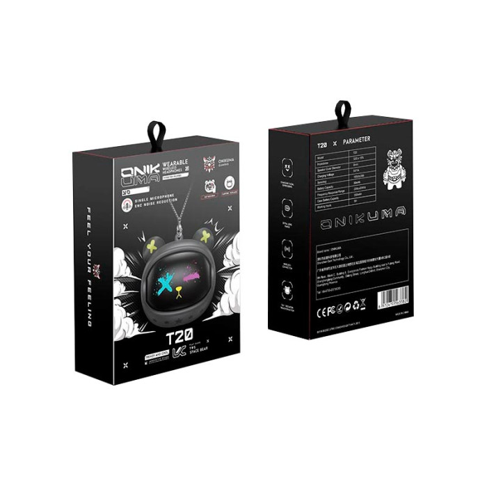 Вакуумні навушники TWS Onikuma T20 Black