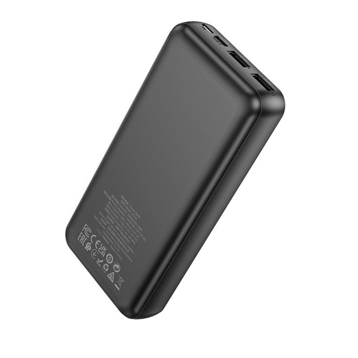 Повербанк HOCO J123A 20000mAh, Type-C / 2 х USB / 2A, Black