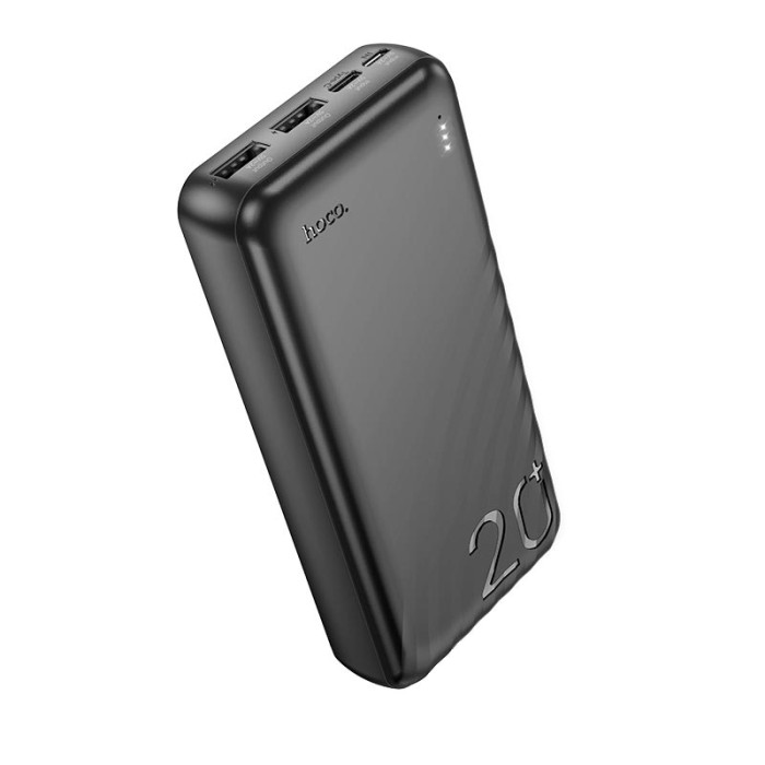 Повербанк HOCO J123A 20000mAh, Type-C / 2 х USB / 2A, Black