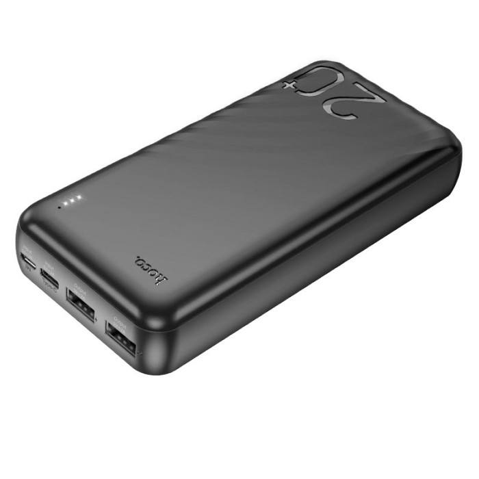 Повербанк HOCO J123A 20000mAh, Type-C / 2 х USB / 2A, Black