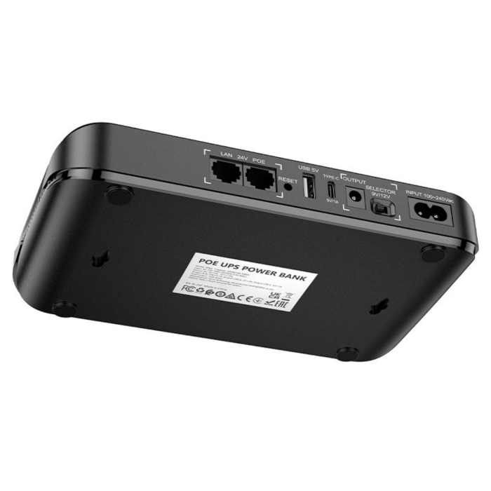 Резервный источник питания для роутеров Hoco DB62 UPS 20000mAh, 5, 9, 12v/USB/Type-C/18W/LAN/POE, Black