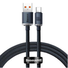 Кабель Baseus USB to Type-C Crystal Shine Series 100W 1.2m Black