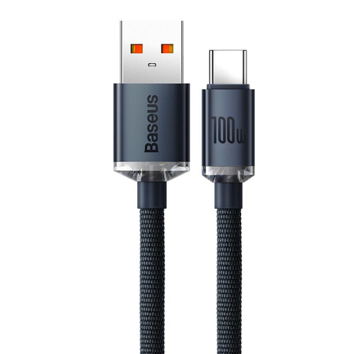 Кабель Baseus USB to Type-C Crystal Shine Series 100W 1.2m Black