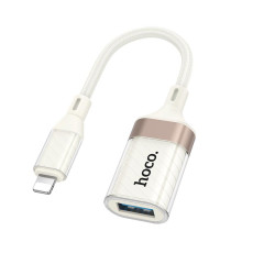 Перехідник Hoco UA39 Lightning to USB / 480Mbps / OTG, White-Gold