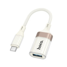 Перехідник Hoco UA39A Type-C to USB / 5GMbps / OTG, White-Gold