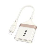 Перехідник 2 в 1 HOCO UA40 Lightning / 480Mbps / OTG / 2TB Max, White-Gold