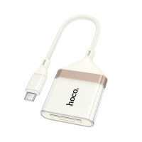 Перехідник 2 в 1 HOCO UA40A Type-C / 480Mbps / OTG / 2TB Max, White-Gold