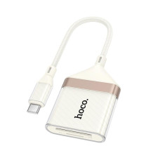 Перехідник 2 в 1 HOCO UA40A Type-C / 480Mbps / OTG / 2TB Max, White-Gold