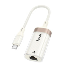 Перехідник Hoco UA41B Type-C to RJ45 100 Мбіт White-Gold