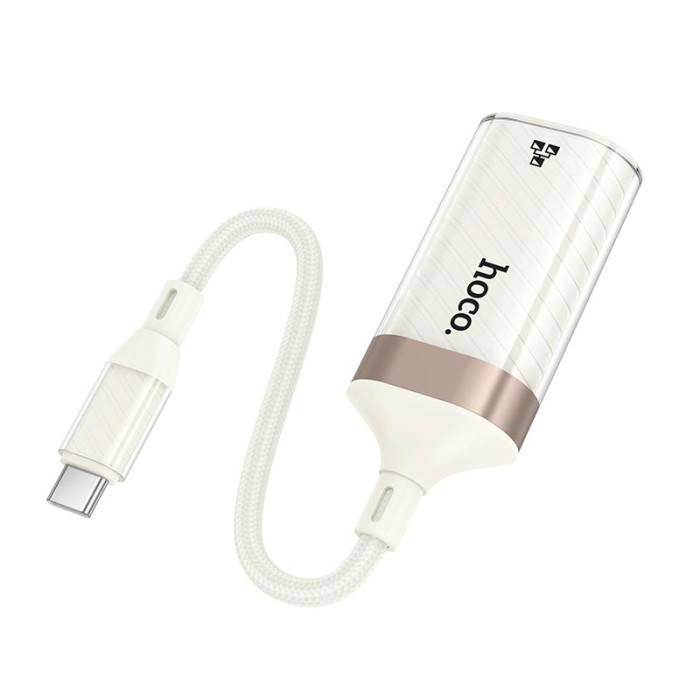 Переходник Hoco UA41B Type-C to RJ45 100 Мбіт White-Gold