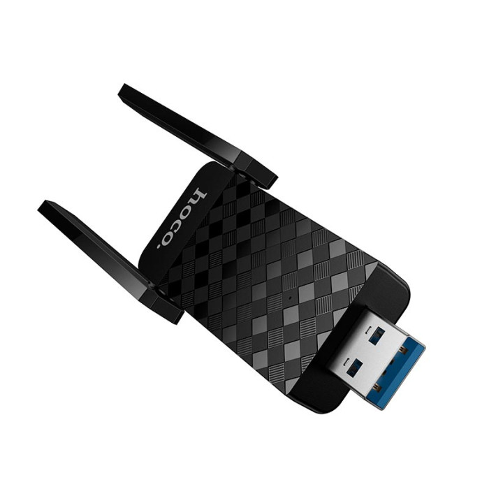 Адаптер WiFi Hoco HI34 / WiFi6 / 2.4G / 5G / 600Мбіт/с , Black