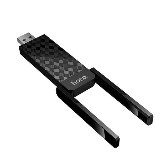 Адаптер WiFi Hoco HI34 / WiFi6 / 2.4G / 5G / 600Мбіт/с , Black