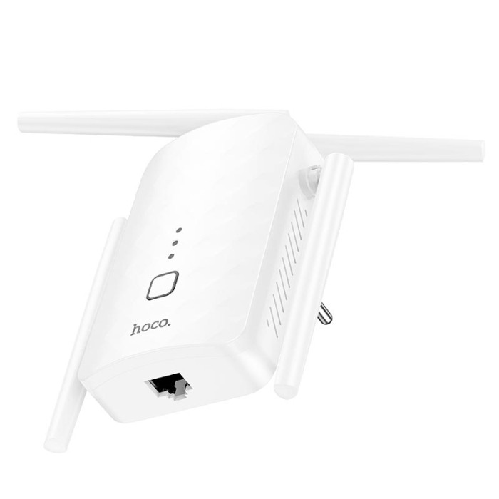 Репитер WiFi Hoco HI35 / WiFi4 / 2.4G / 300Мбит/с, White